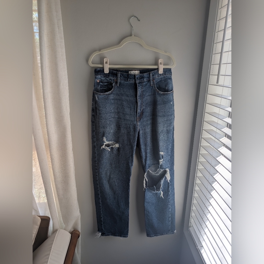 Abercrombie The Ankle Straight Ultra High Rise Jeans Curve Love 30/10 Long